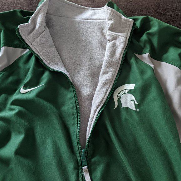 NIKE - MICHIGAN STATE SPARTANS - REVERSIBLE FULL-ZIPPERED JACKET/COAT - Picture 6 of 6